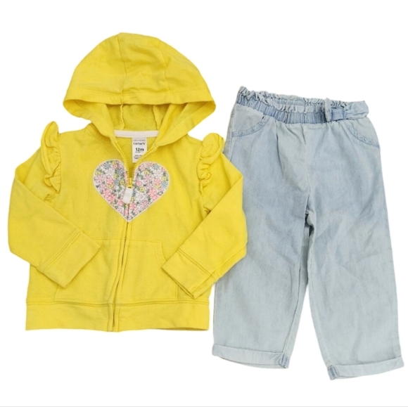 Carter's 2 Piece Set Light Sweatshirt and Jeans B0053 - Picture 1 of 3